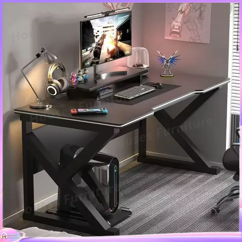 Pc Gaming Setup - Cafe Metal Gaming Desk Black MDF