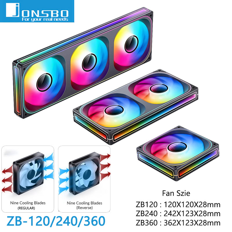 Argb Case Fan - Jonsbo ZB-120/240/360 ARGB Computer case fan,4