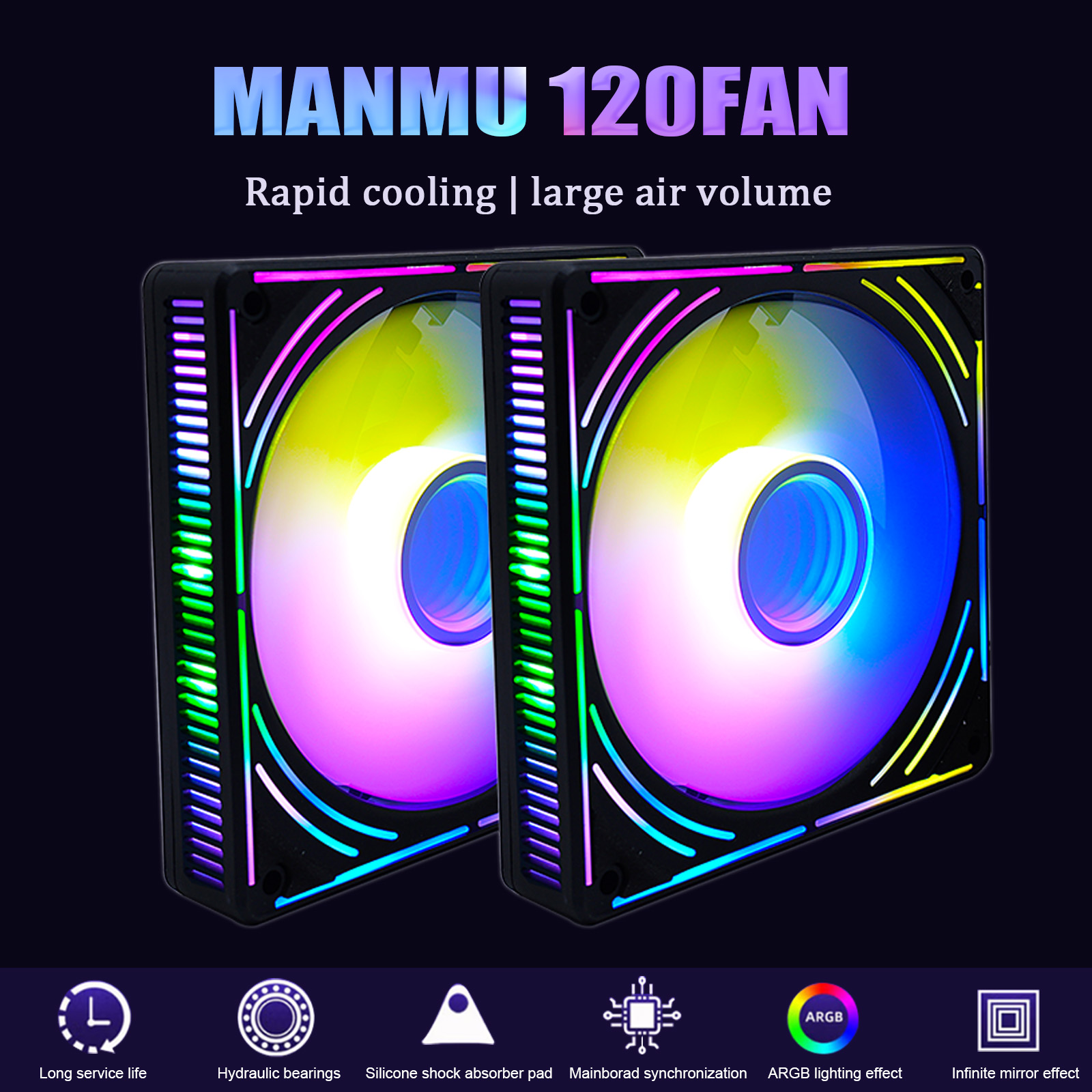 Argb Case Fan - MANMU Argb Fan Computer Pc Fan