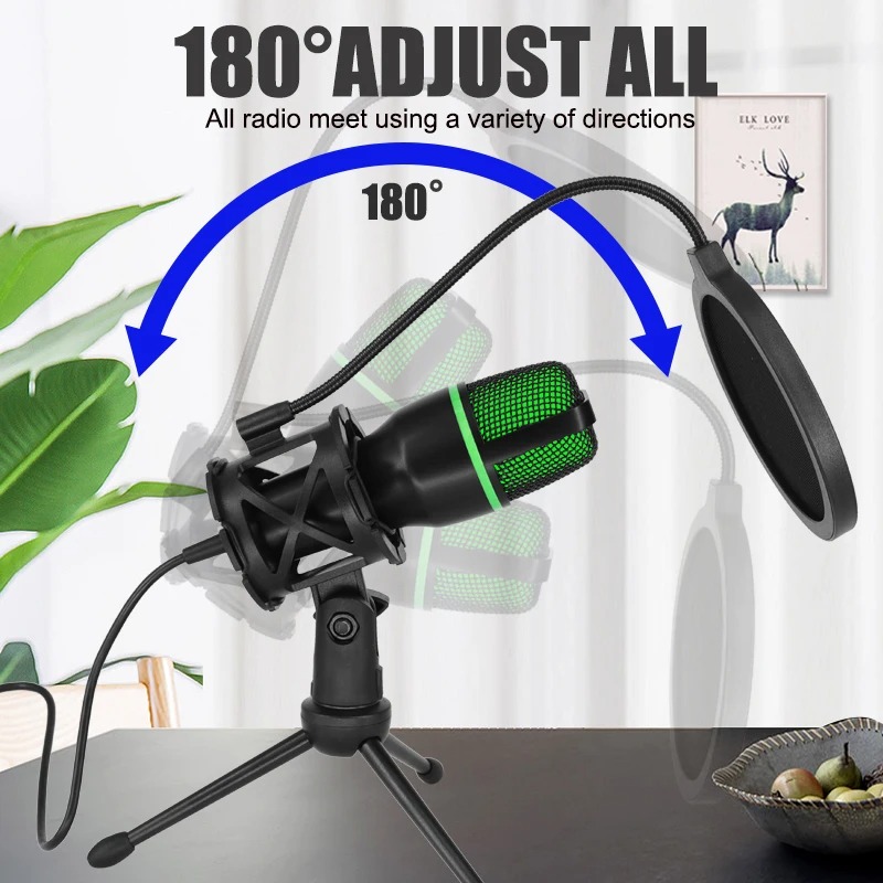 Pc Gaming Youtube - Professional Condenser Microphone USB & 3.5mm