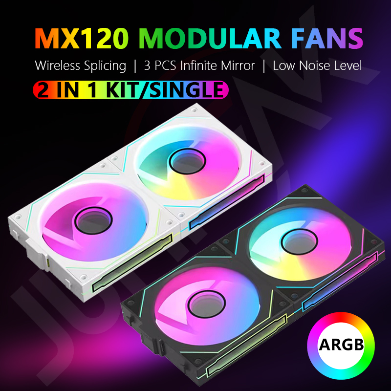 Argb Case Fan - JUMPEAK MX120 240mm Modular Wireless Splicing