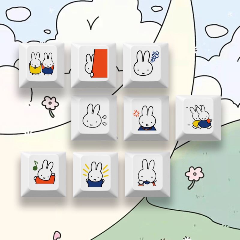 New Miffy rabbit cartoon cute  - đánh giá và giá Mechanical Keyboard