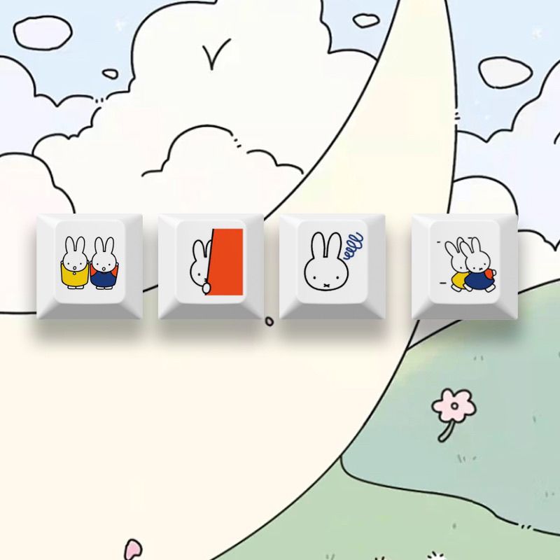 New Miffy rabbit cartoon cute  - đánh giá và giá Mechanical Keyboard