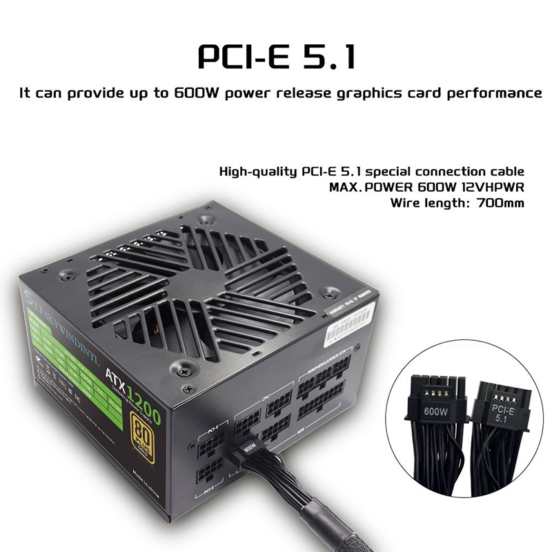 PCIE 5.0 1200W PC Power Supply - đánh giá và giá Pc Gaming Fullset
