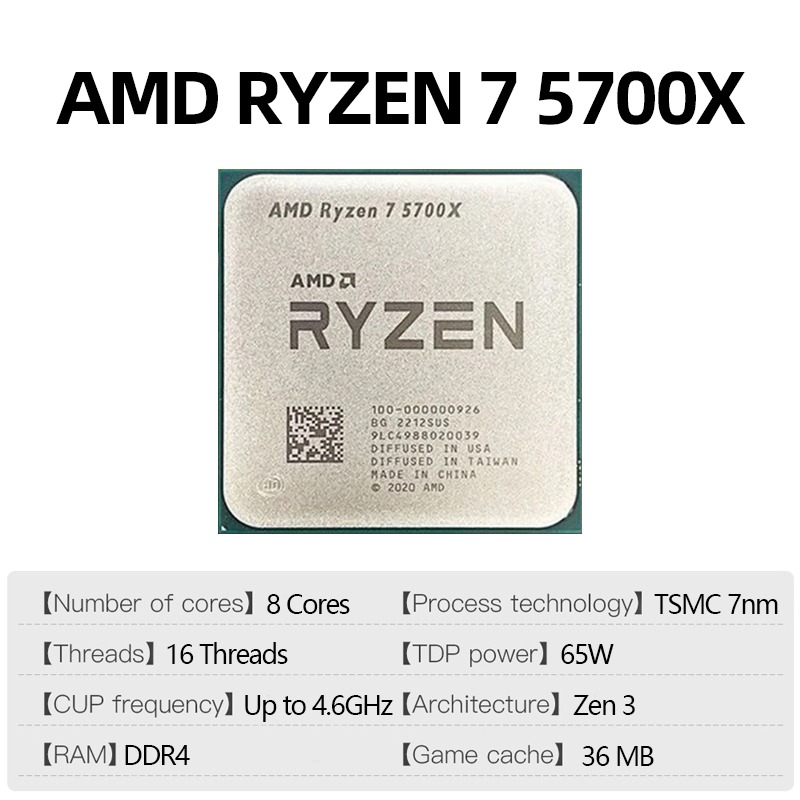 AMD R7 5700X Desktop Processor - đánh giá và giá Pc Gaming High End