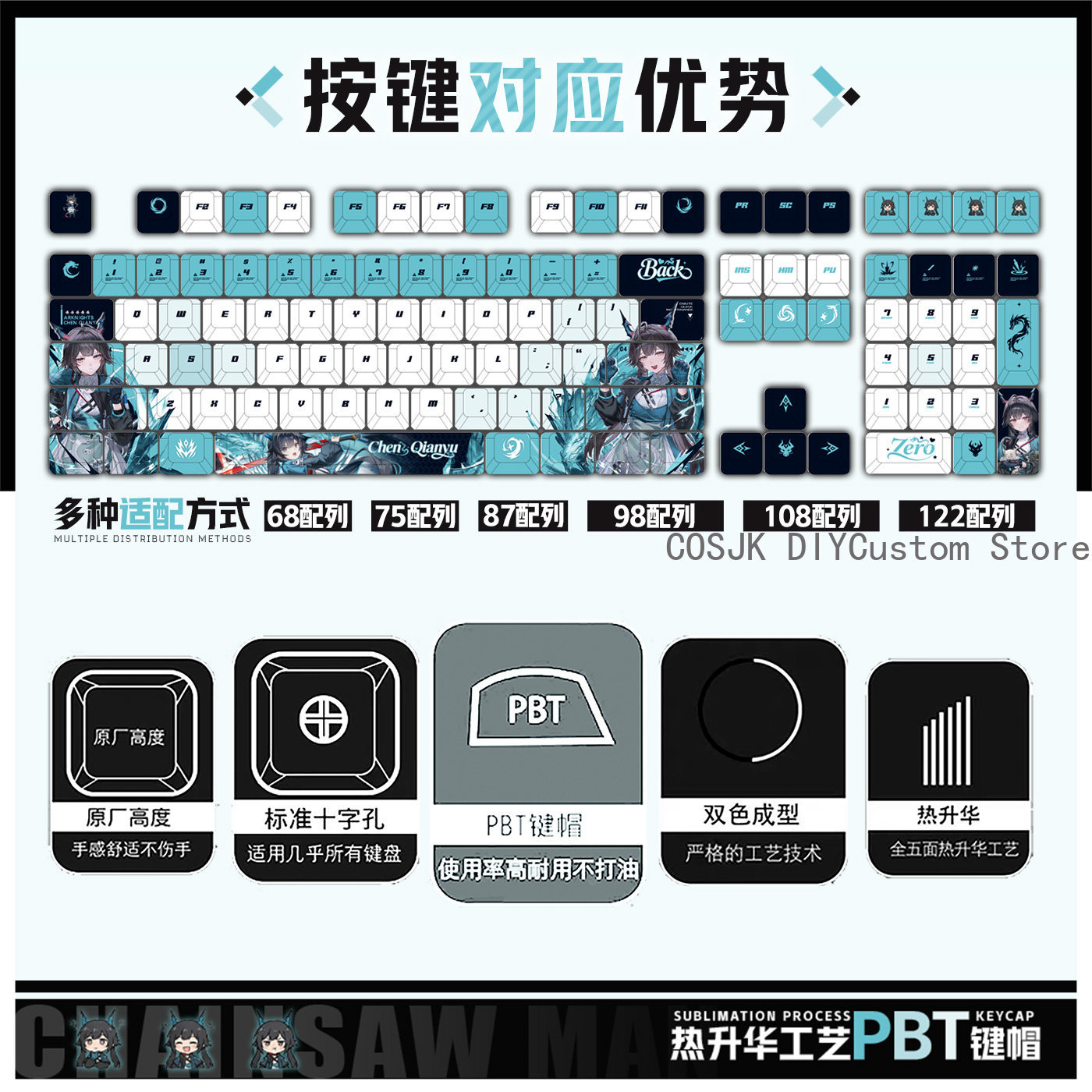 122 Keys Anime Chen Qianyu Ark - đánh giá và giá Mechanical Keyboard