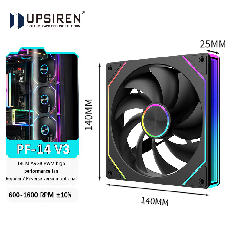 UPSIREN PF-14 V3 140mm chassis - đánh giá và giá Argb Case Fan