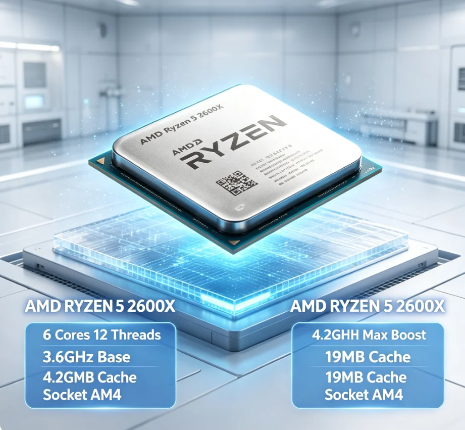 AMD Ryzen 5 2600X Desktop CPU  - đánh giá và giá Amd Cpu Ryzen 5
