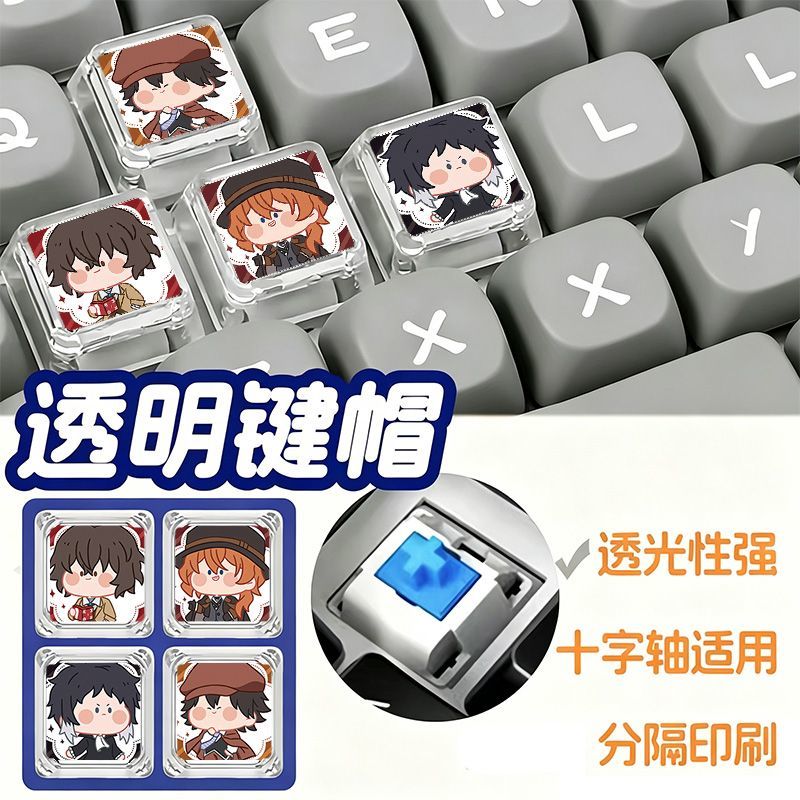 Bungo Stray Dogs emoji transpa - đánh giá và giá Mechanical Keyboard